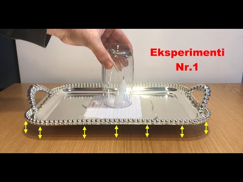 Eksperimenti me Goten dhe Qiriun | Experiment with water glass and candle. Air Pressure Trick