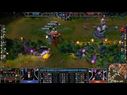 SSW Toplane Brall Teamfight - SSW vs SHR Game 2 (S4 Worlds)