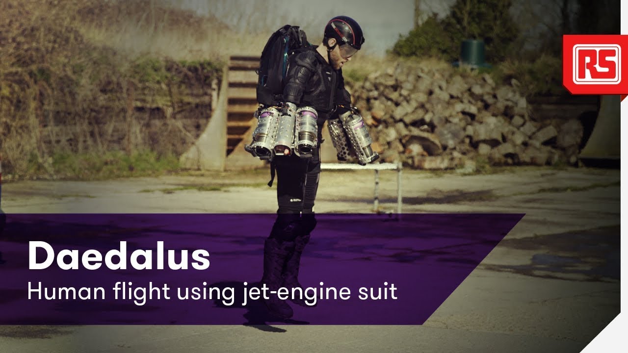 Daedalus | Human flight using jet-engine suit | RS Components - YouTube