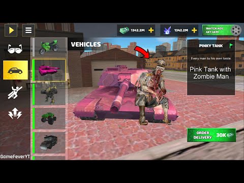 Rope Hero: Zombie Town - (Pink Tank with Zombie Man)Zombie Army Man Drive Tank - Android Gameplay HD