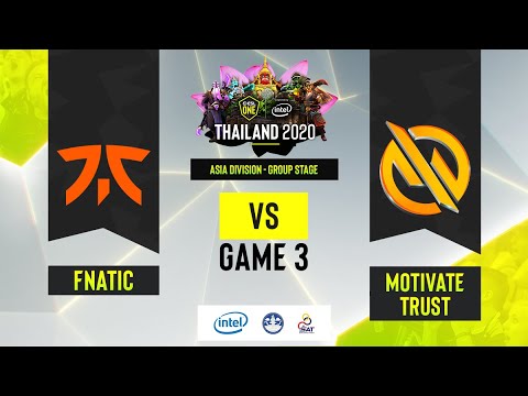 Fnatic vs. Motivate. Trust Game 3 | ESL One Thailand 2020 Online - Asia