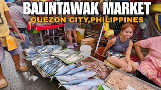 QUEZON CITY, PHILIPPINES-MARKET SCENES IN BALINTAWAK MARKET [4k] walking tour 