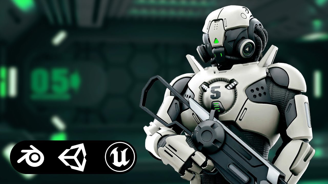 Cyborg Soldier Rx-300 Auto-Rig Pro Rigged For Mixamo Unreal Engine Unity 3D Model