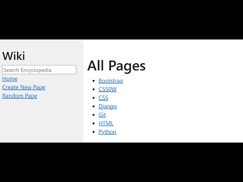 CS50W Project 1: wiki