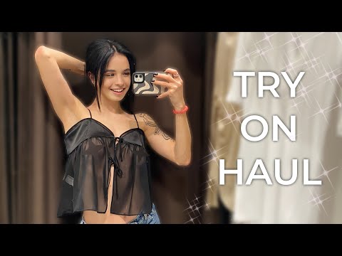 [4K] Transparent Clothing Try-on Haul with Karina | See-through clothes 2024