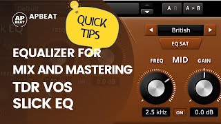 Video thumbnail for FREE Vst tutorial TDR Vos SlickEQ plugin - Equalizer for mixing and mastering. Best at no cost. by apbeat