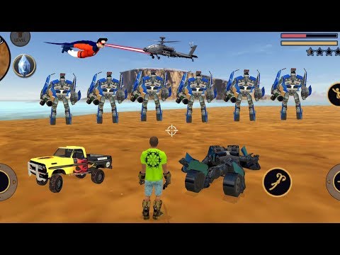 Vegas Crime Simulator - (Vegas Hero Kill Huge Car Robot) Fight Blue Car Robots - Android Gameplay HD