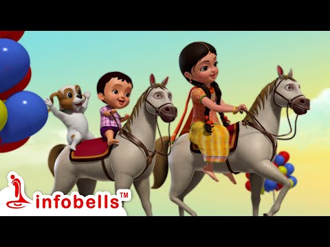 Gurram Gurram Chalaki Gurram | Telugu Rhymes for Children | Infobells Teluguvoice