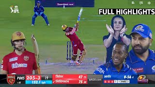 Mumbai Indians Vs Punjab Kings full match Highlights | MI vs PBKS Full Match Highlights, Livingstone