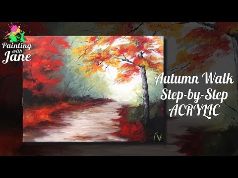 Autumn Walk - Step by Step Acrylic Painting Tutorial