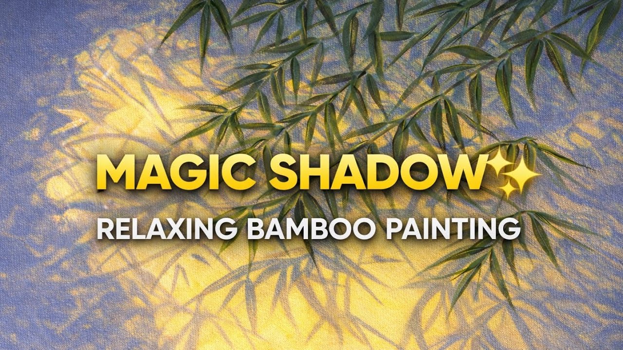 Relaxing Bamboo Painting 🌿 Magic Shadow Effect | Acrylic Art