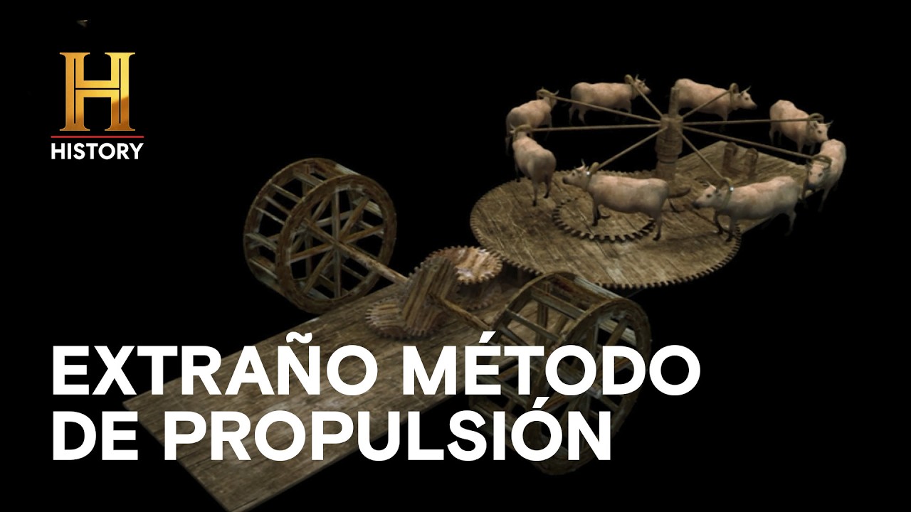 UN BARCO IMPULSADO POR TOROS - INVENTOS DE LA ANTIGÜEDAD