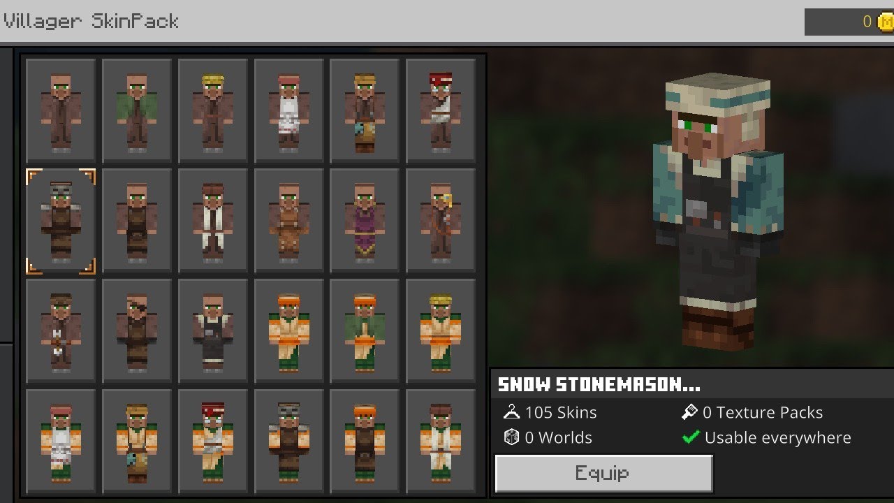 How to find Villager skin pack in Minecraft Bedrock Edition #minecraftbedrock#minecraftbedrockediton