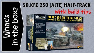 Bolt Action SdKfz 250 Alte, German WW2 recon Half-track unboxing and review