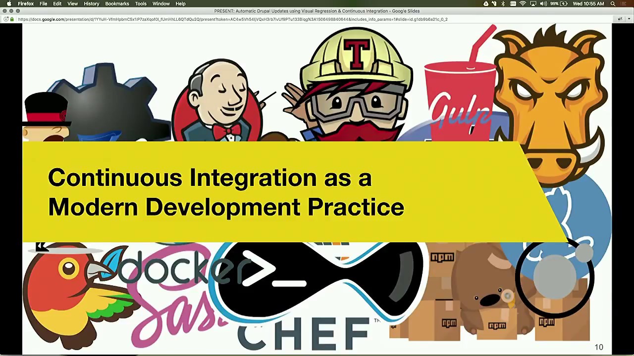 DrupalCon Vienna 2017: Automatic Drupal Updates using Visual Regression & Continuous Integration