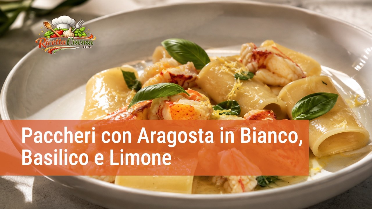 Anteprima video di Paccheri con Aragosta in Bianco, Basilico e Limone | Primo piatto raffinato