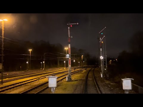 Führerstandsmitfahrt Streckenkunde bei Nacht auf Br 185 Wanne Gelsenkirchen Bottrop nach Oberhausen.