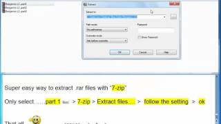 Super easy way to extract .rar files with 7-zip ( only 4 steps)