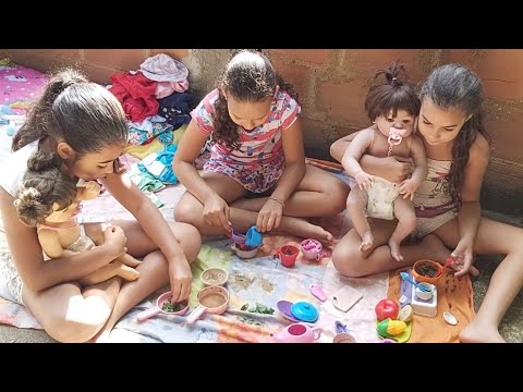 BRINCANDO DE CASINHA COM MINHA BEBÊ REBORN E MINHAS PRIMAS