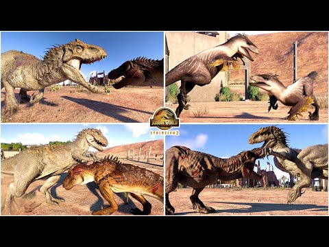Indominus Rex Battle All Large Carnivores 🦖 Perfect Animations  | JWE 2 - Jurassic World Evolution 2