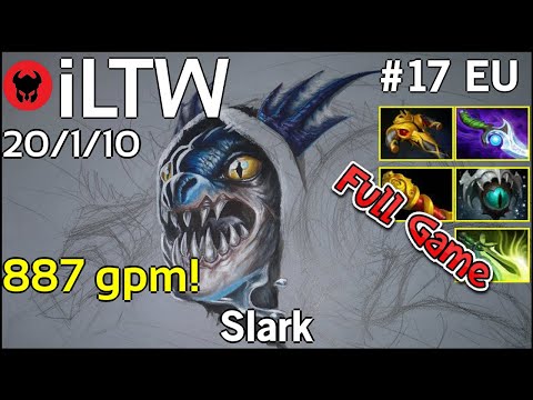 887 gpm! iLTW [CM19ESji] plays Slark!!! Dota 2 Full Game 7.22
