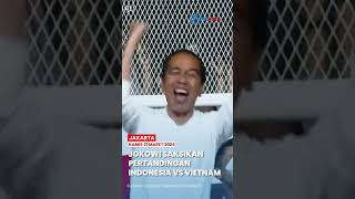 Momen Jokowi Bersorak Gembira saat Saksikan Laga Indonesia Vs Vietnam Secara Langsung di GBK