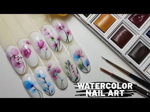 Watercolor Nail Art Tutorial / Akwarela na paznokciach