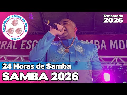 ROSAS DE OURO 2026 AO VIVO COM LETRA SIMULTÂNEA | 24 HORAS DE SAMBA | 4K #24H25