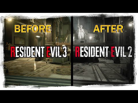 R.P.D. before and after comparison Resident Evil 3 | (RE2 Remake locations)