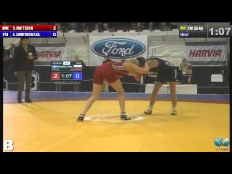European Wrestling Championships Final FW 55 Kg (SWE) Sofia MATTSSON (POL) Anna Teresa ZWIRYDOWSKA