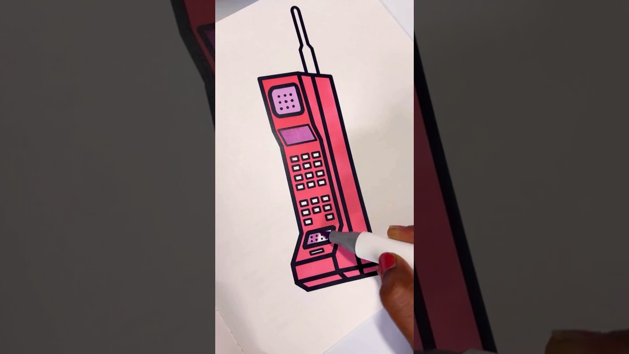 Retro Phone Coloring | Vintage Mobile Art ✨🎨#shorts