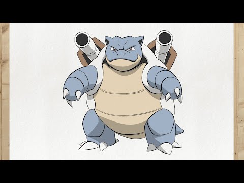 DESSIN POKEMON TORTANK FACILE A FAIRE - etape par etape tuto