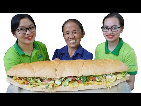 Bà Tân Vlog - Làm Cái Bánh Mì Kẹp Trứng Đà Điểu Siêu To Khổng Lồ | Giant Egg Sandwich