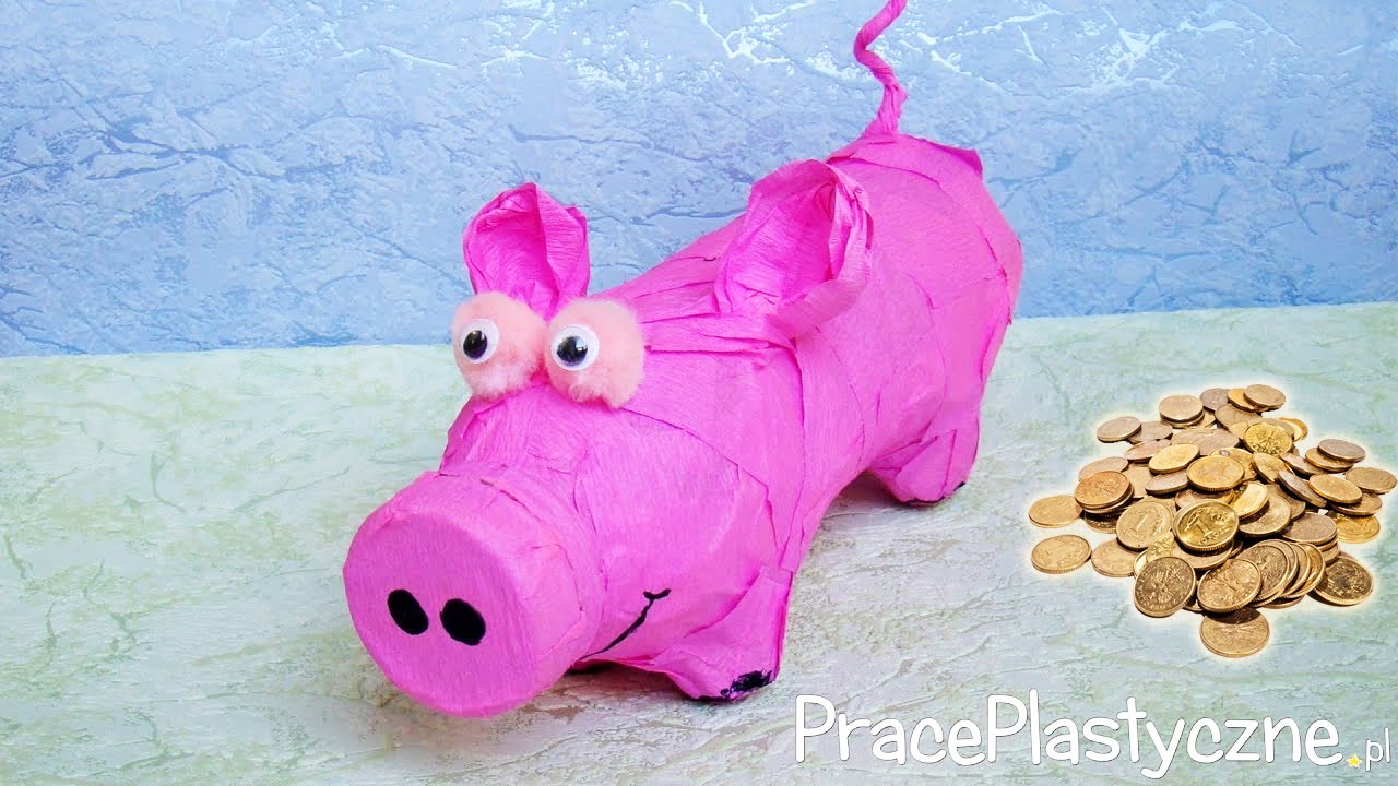 Świnka skarbonka z butelki