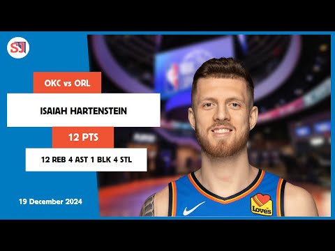 ISAIAH HARTENSTEIN 12 PTS vs ORL 19 Dec 24-25 OKC Highlights