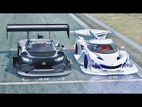 Apollo Intensa Emozione GTR vs Mercedes Project One GTR - Drag Race