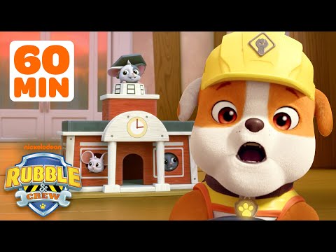 Rubble Makes Daring Rescues & Bow Wow Builds! w/ Charger & Mix! | 1 Hour Compilation | Rubble & Crew