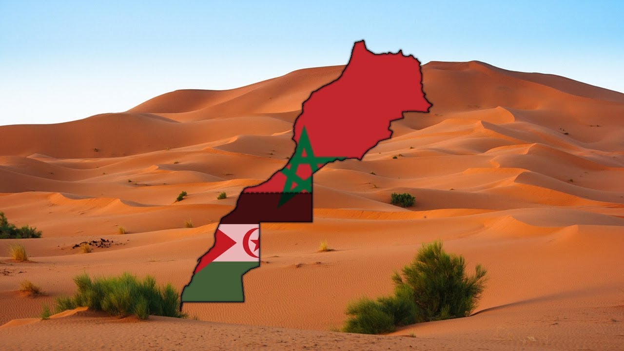 Morocco and Western Sahara - Flag Map Speed Art