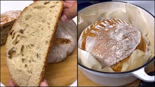 Easy 4-Ingredient Artisan Stye Bread | No-kneading | No Sugar