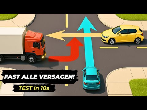 Which vehicle has the right of way across the intersection? | German traffic rules explained