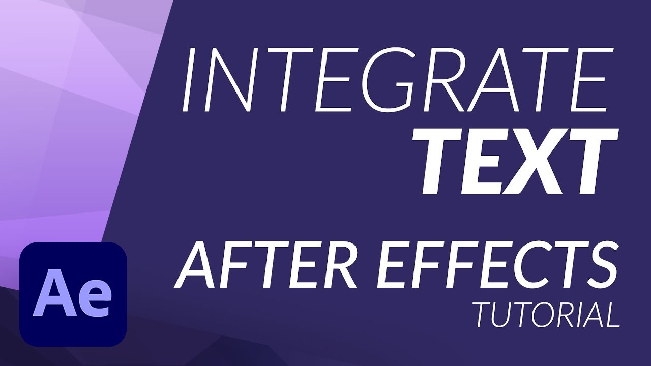 Integrate Text in Footage in After Effects