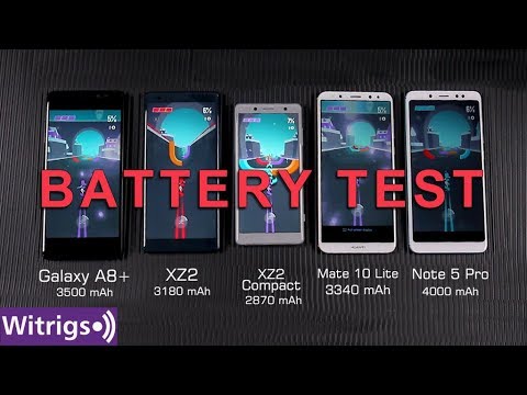 Sony Xperia XZ2 vs XZ2 Compact vs Galaxy A8+ 2018 vs Mate 10 Lite vs Redmi Note 5 Pro Battery Test