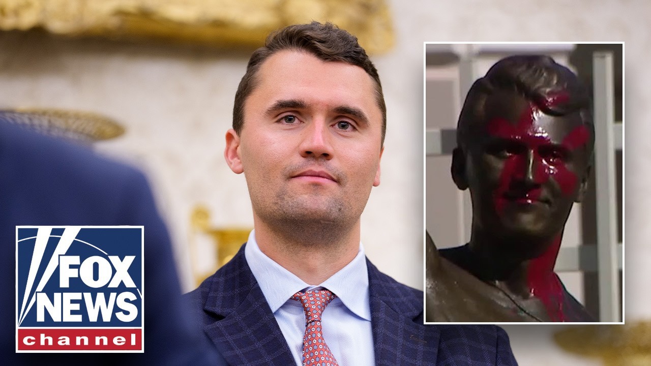 Charlie Kirk statue vandalized DAYS after unveiling