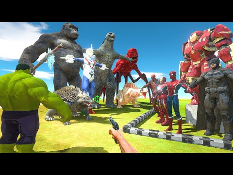 FPS Avatar and HULK Rescues Superheroes and Fights Kaiju Monsters - Animal Revolt Battle Simulator