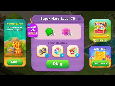 Gardenscapes Level 70 no boosters | F2P (ANDROID, IOS) 4K