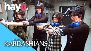 The Kardashians Visit the Shooting Range | Keeping Up With The Kardashians