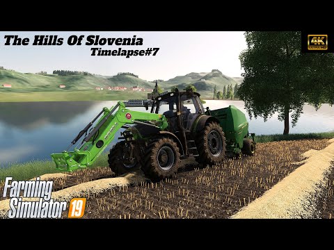 FS19 harwesting oat/balling straw/buying cows/The Hills Of Slovenia/Timelapse#7