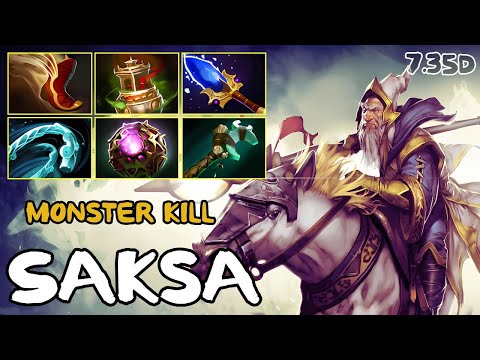 Keeper of the Light Offlane | Monster kill | Saksa | 7.35d | Immortal Dota 2 Pro Plays