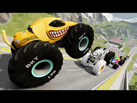 Epic High Speed Monster Truck Jumps And Crashes #079 - BeamNG Drive