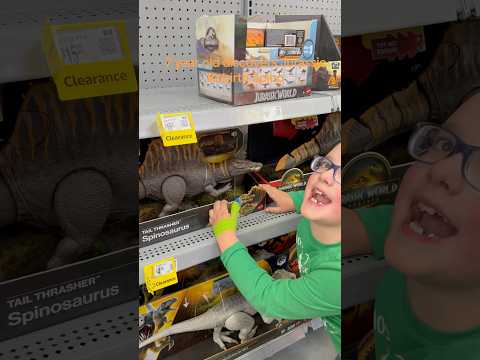7 year old Jurassic fan discovers his first Jurassic World Rebirth Spinosaurus